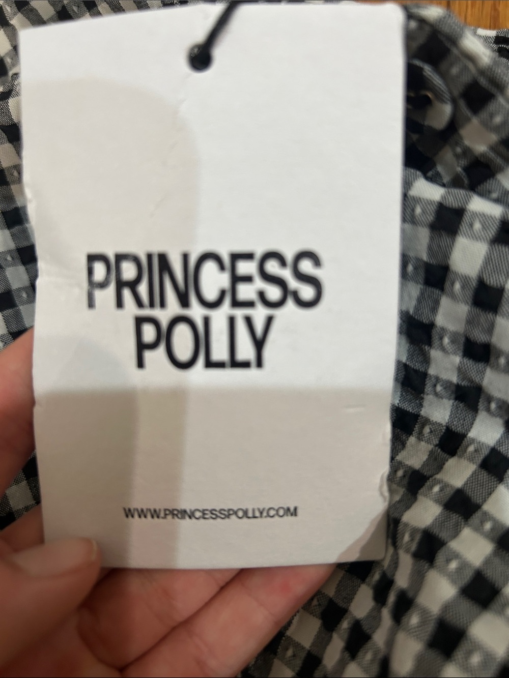 Princess Polly Black and White Gingham Peplum Button-Up Top - Picture 4 of 6